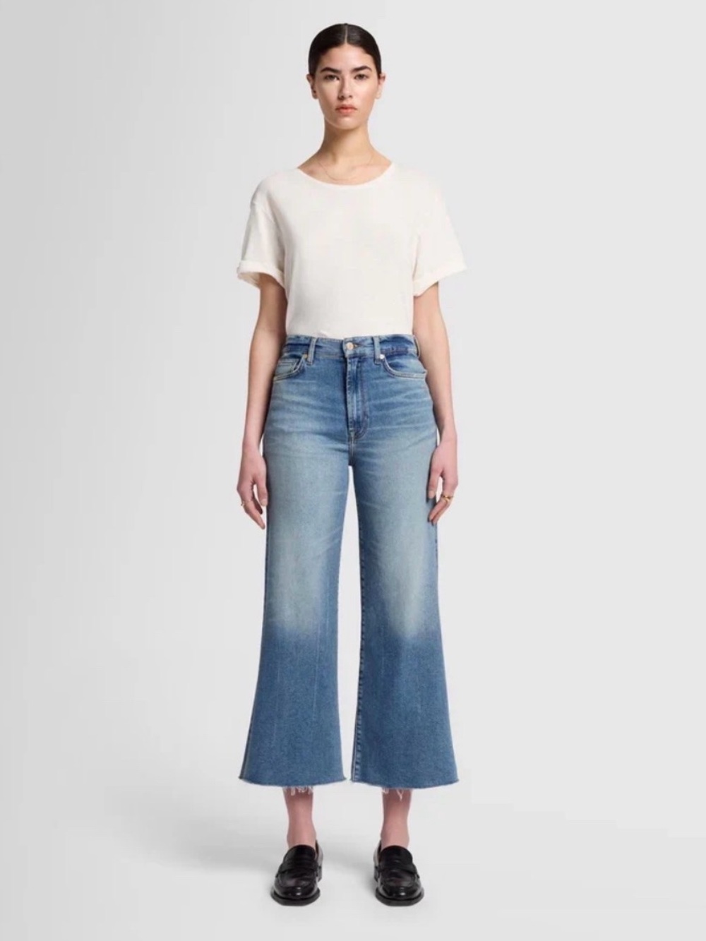 7 For All of Man Kind Ultra High Rise Cropped Jo Luxe Jeans in Vintage Panorama